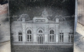 Гравировка железнодорожной станции (общий вид)