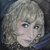 Женский цветной граверный портрет