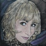 Женский цветной граверный портрет